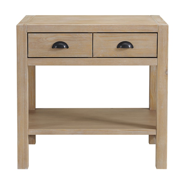 Alaterre Furniture Arden 2-Drawer Wood Nightstand with Open Shelf ANAN0229 - main